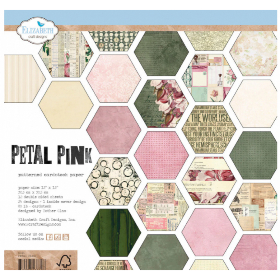 Elizabeth craft design papierblok Petal Pink