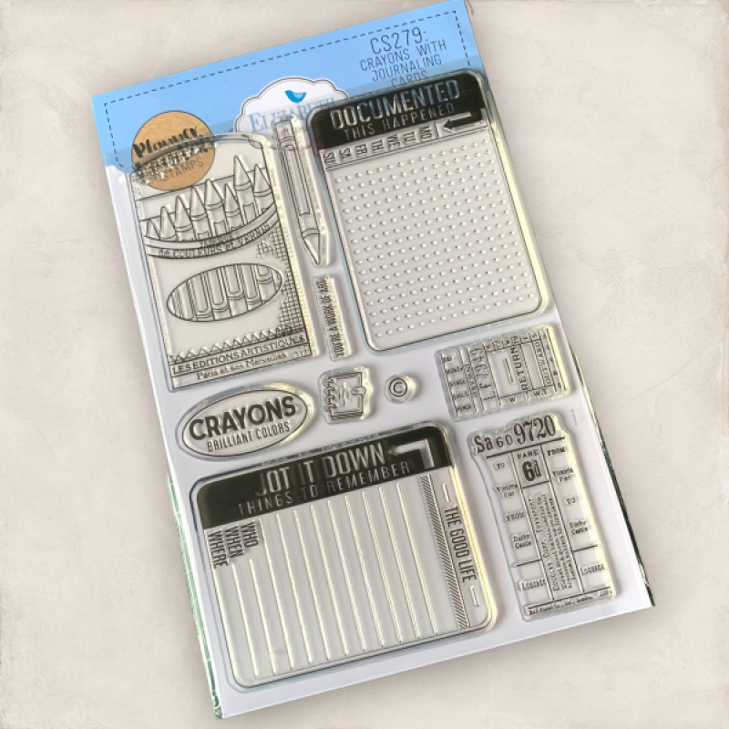 Clear stamps, Crayons with Journaling Cards