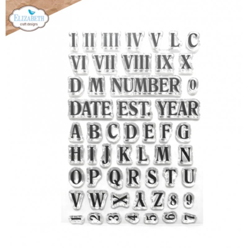 Clear stamps, Roman numerals with alpha