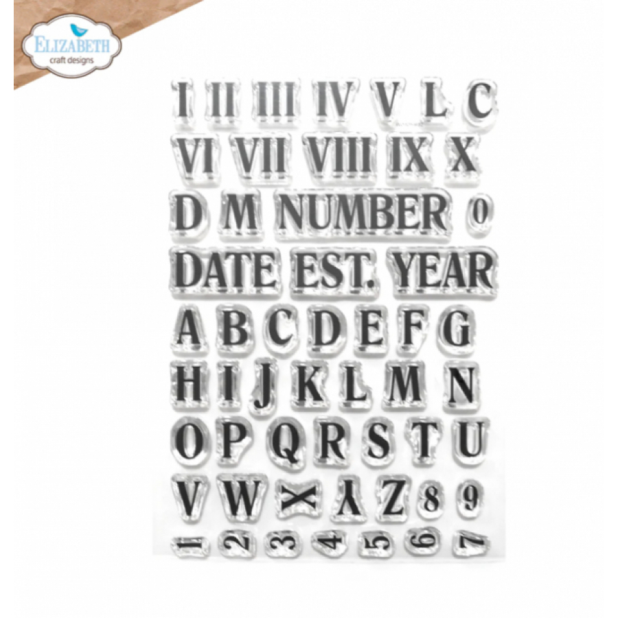 Clear stamps, Roman numerals with alpha
