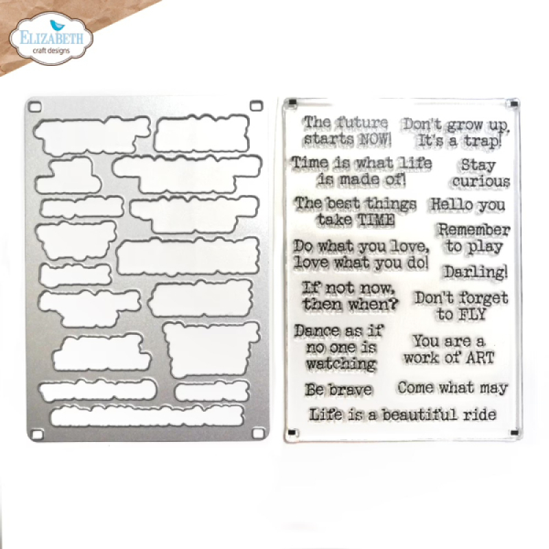 Clear stamps and die, Journal Phrases 4