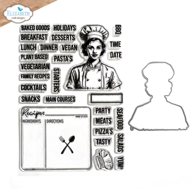 Clear stamps and die set, Let's cook 