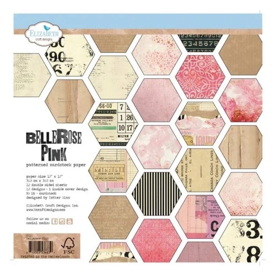 Elizabeth craft design papierblok Belle Rose Pink