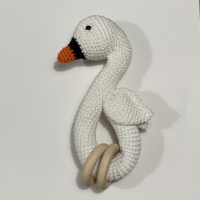 Gehaakte ooievaar bijtring, rammelaar