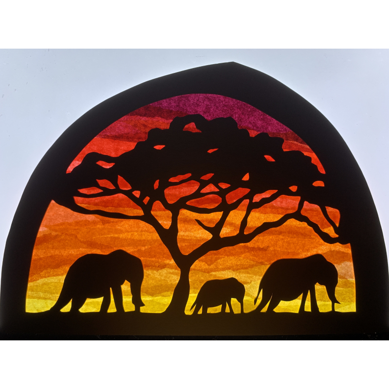 Transparant familie olifant