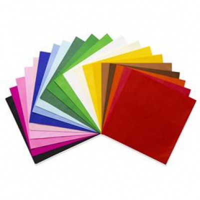 Zijdevloeipapier 240 vel, 16x16 cm, 20 kleuren